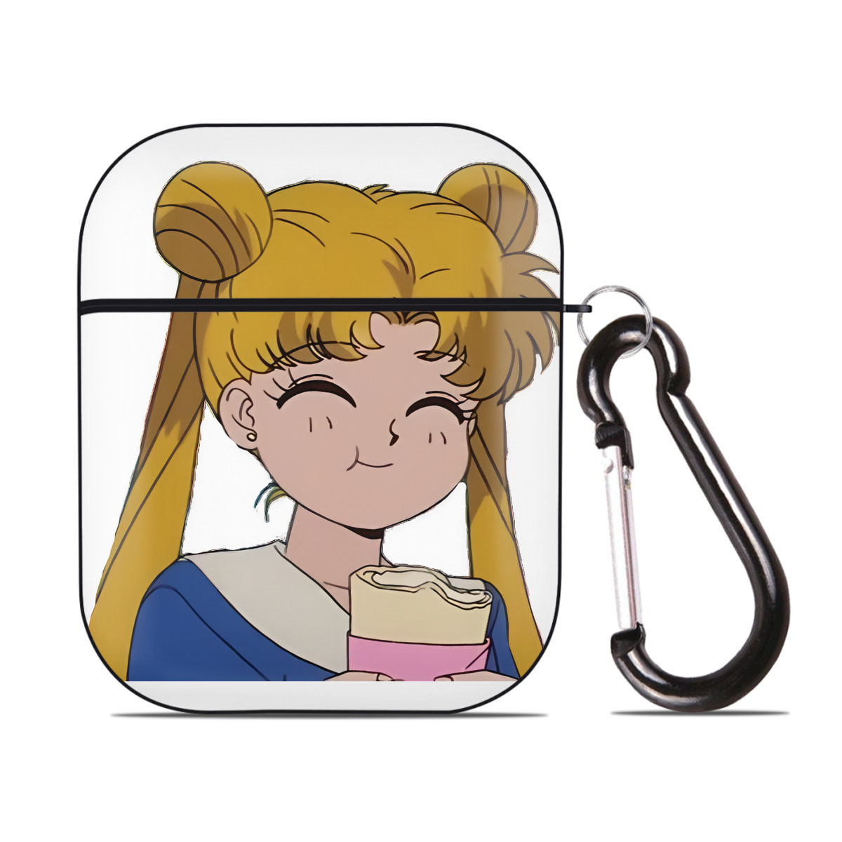 （画像用） 美少女戦士セーラームーン 愛野 美奈子 あいの みなこ Sailor Moon Aino Minako AirPods 第2世代保護ケース ハードシェル ブラック 耐衝撃・防指紋・カラビナ付き