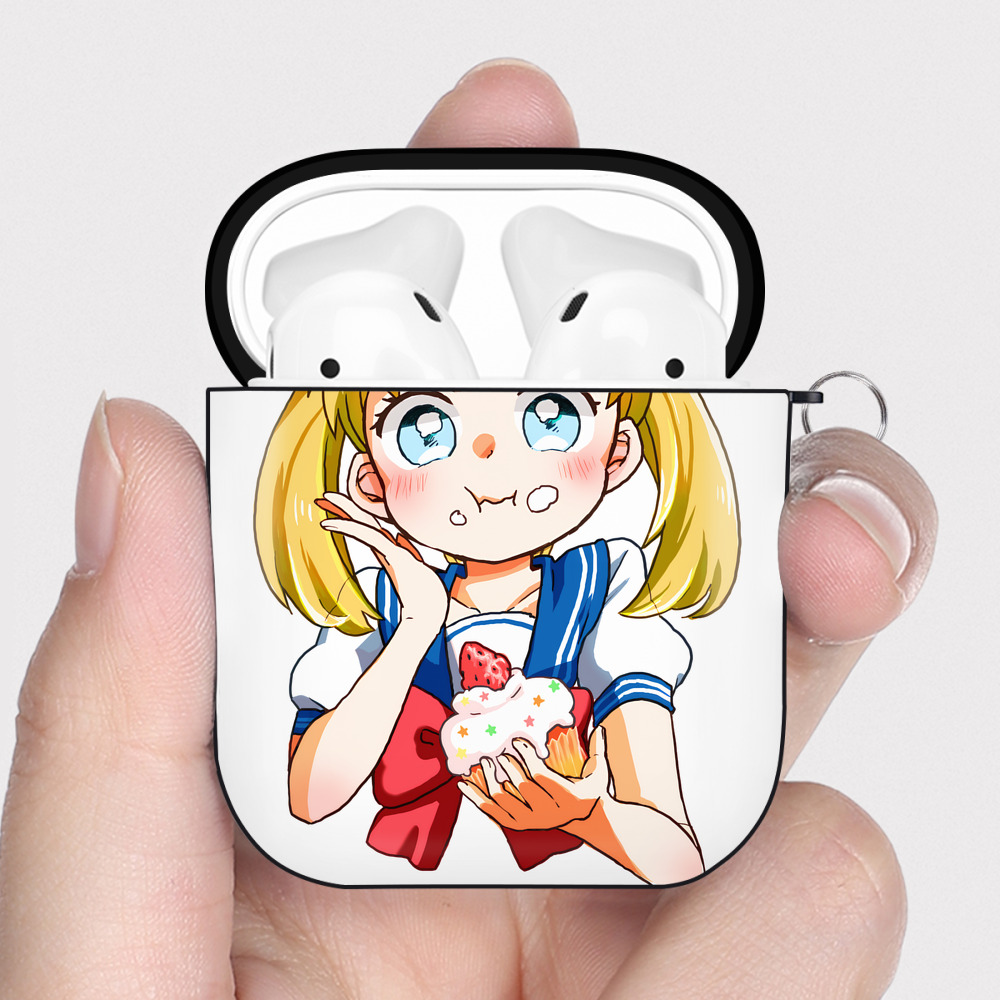 （画像用） 美少女戦士セーラームーン 愛野 美奈子 あいの みなこ Sailor Moon Aino Minako AirPods 第2世代保護ケース ハードシェル ブラック 耐衝撃・防指紋・カラビナ付き
