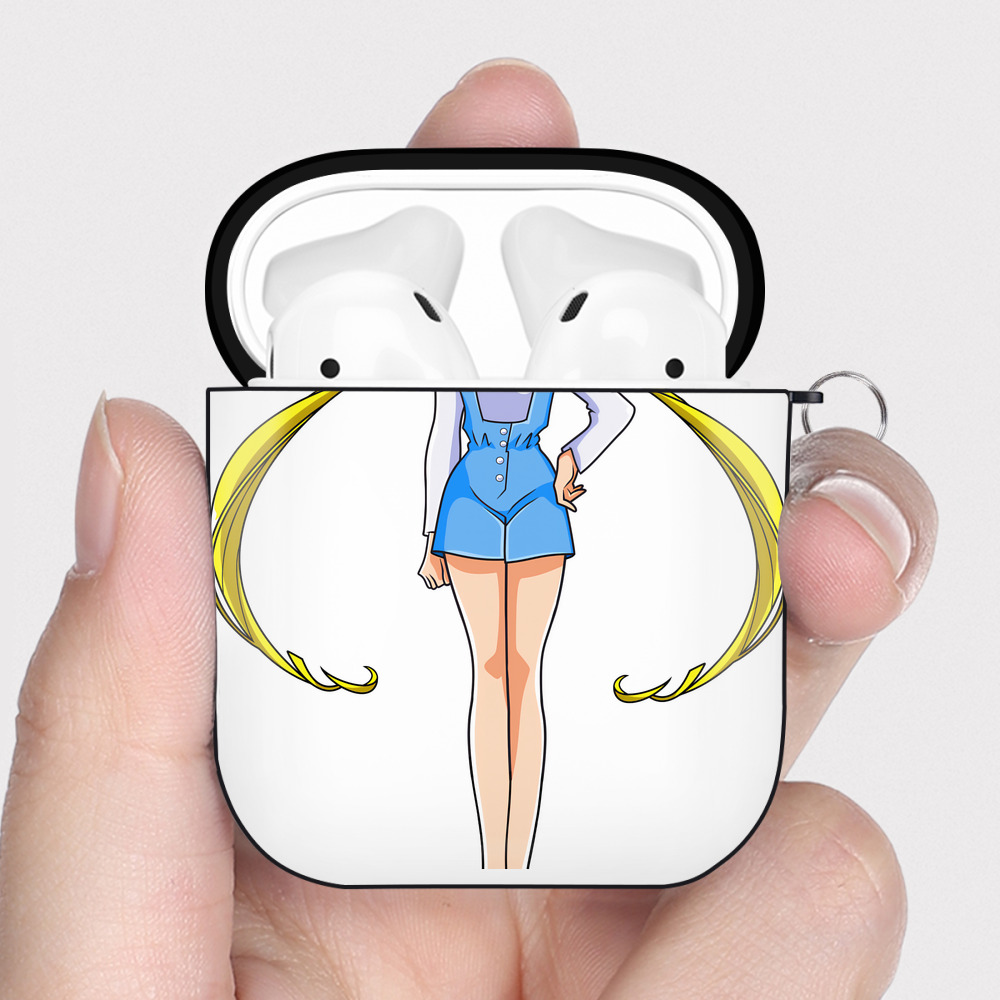 （画像用） 美少女戦士セーラームーン 愛野 美奈子 あいの みなこ Sailor Moon Aino Minako AirPods 第2世代保護ケース ハードシェル ブラック 耐衝撃・防指紋・カラビナ付き