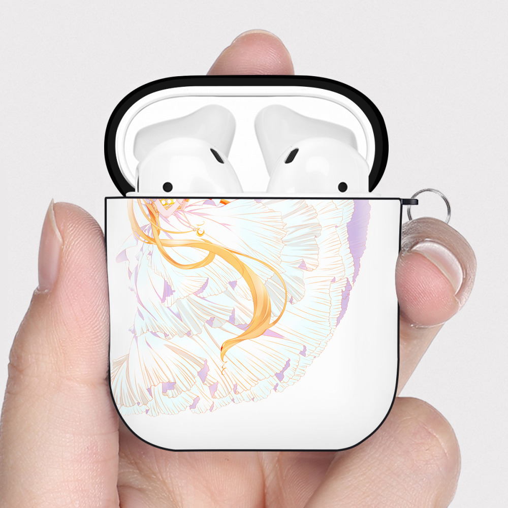 （画像用） 美少女戦士セーラームーン 愛野 美奈子 あいの みなこ Sailor Moon Aino Minako AirPods 第2世代保護ケース ハードシェル ブラック 耐衝撃・防指紋・カラビナ付き