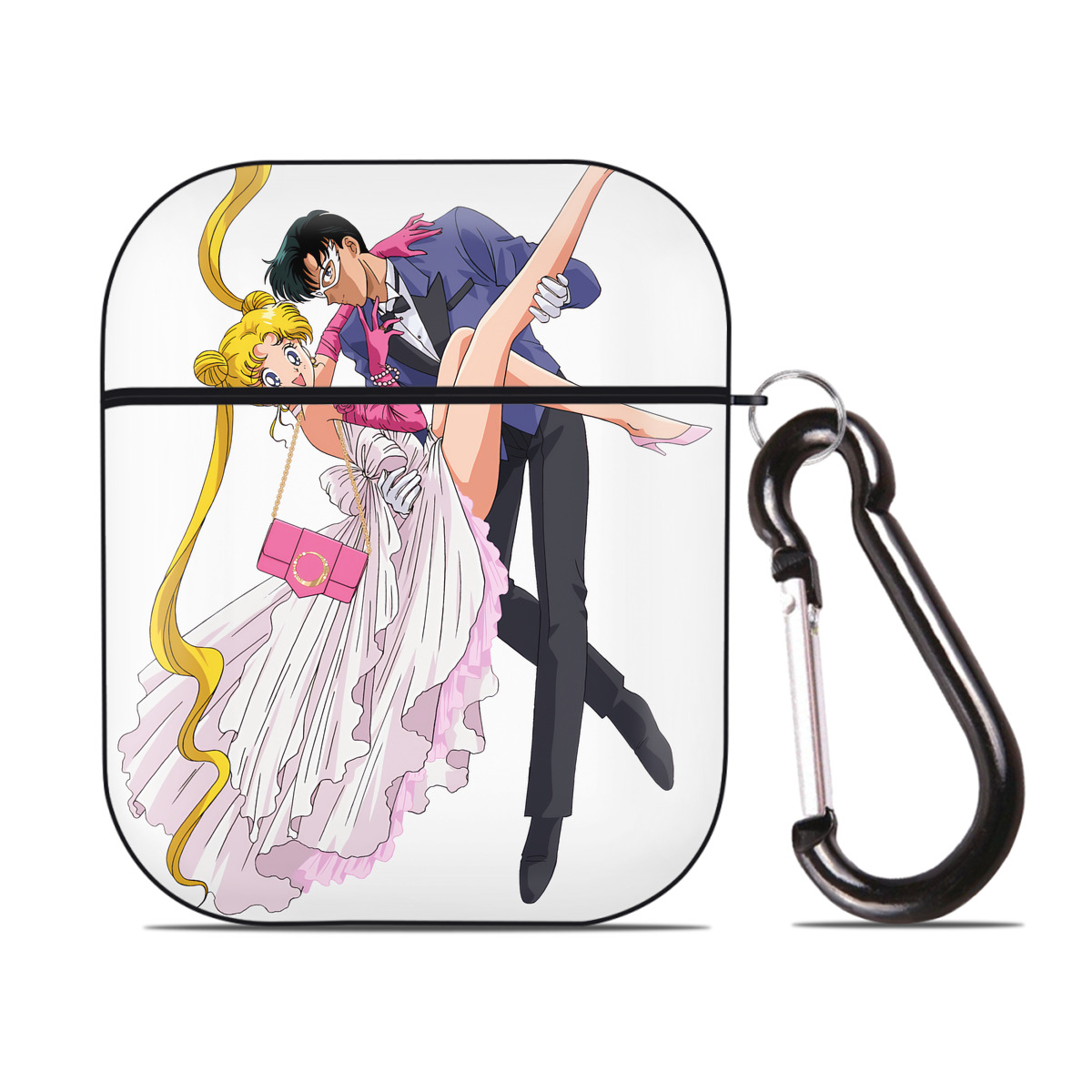 （画像用） 美少女戦士セーラームーン 愛野 美奈子 あいの みなこ Sailor Moon Aino Minako AirPods 第2世代保護ケース ハードシェル ブラック 耐衝撃・防指紋・カラビナ付き