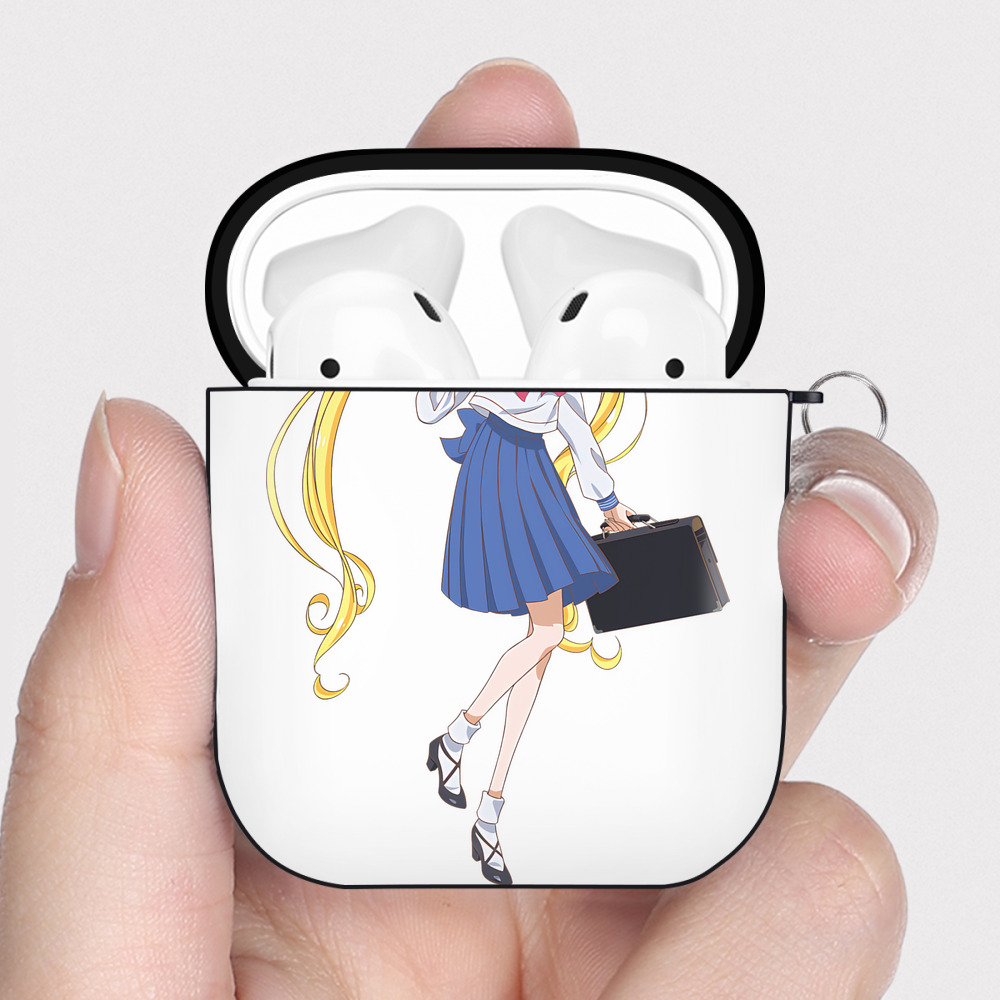 （画像用） 美少女戦士セーラームーン 愛野 美奈子 あいの みなこ Sailor Moon Aino Minako AirPods 第2世代保護ケース ハードシェル ブラック 耐衝撃・防指紋・カラビナ付き