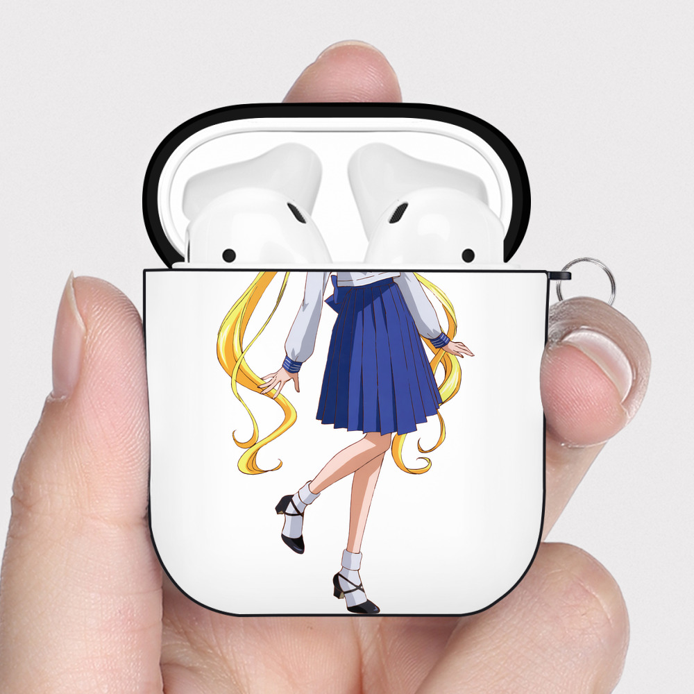 （画像用） 美少女戦士セーラームーン 愛野 美奈子 あいの みなこ Sailor Moon Aino Minako AirPods 第2世代保護ケース ハードシェル ブラック 耐衝撃・防指紋・カラビナ付き