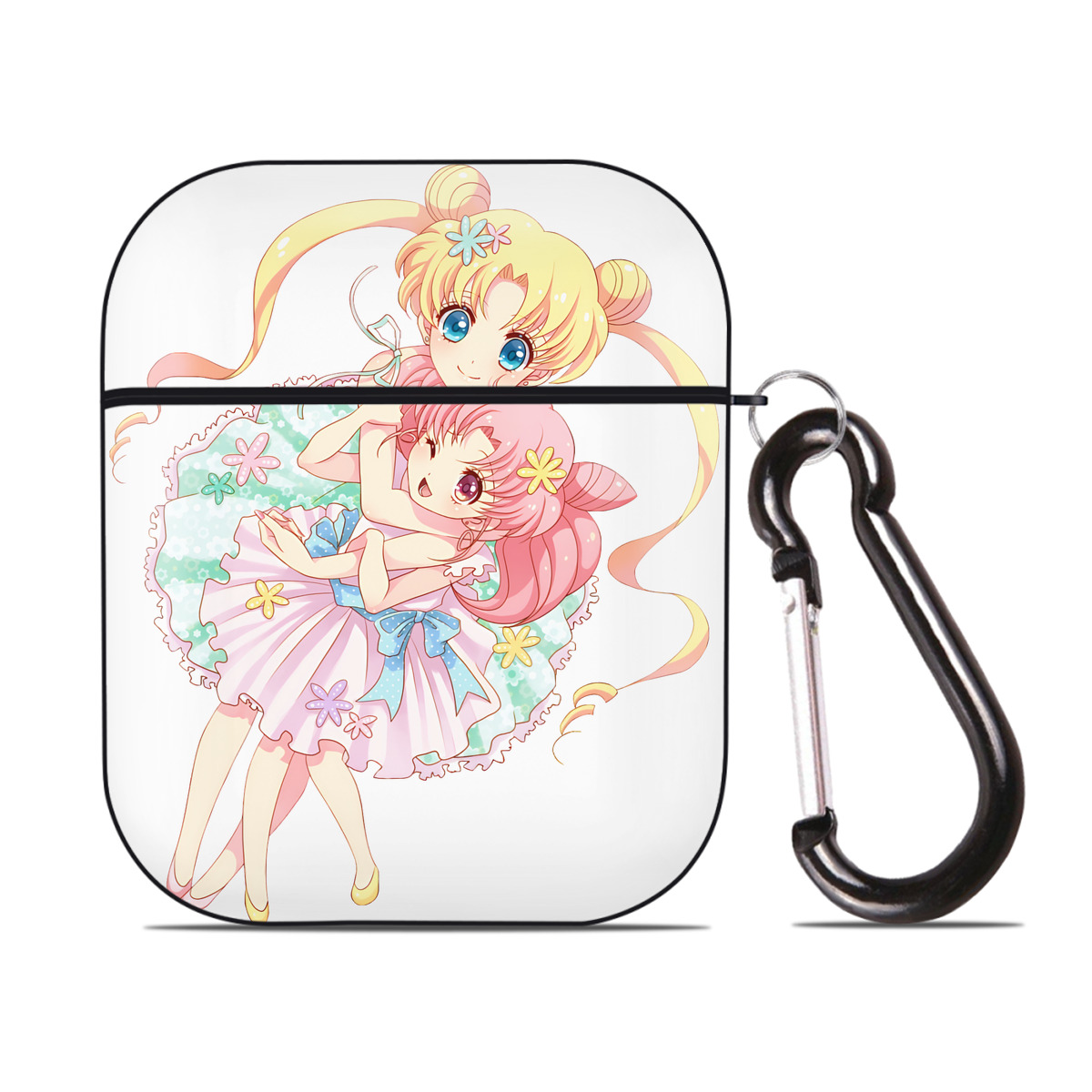 （画像用） 美少女戦士セーラームーン 愛野 美奈子 あいの みなこ Sailor Moon Aino Minako AirPods 第2世代保護ケース ハードシェル ブラック 耐衝撃・防指紋・カラビナ付き