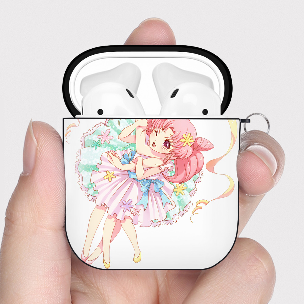 （画像用） 美少女戦士セーラームーン 愛野 美奈子 あいの みなこ Sailor Moon Aino Minako AirPods 第2世代保護ケース ハードシェル ブラック 耐衝撃・防指紋・カラビナ付き