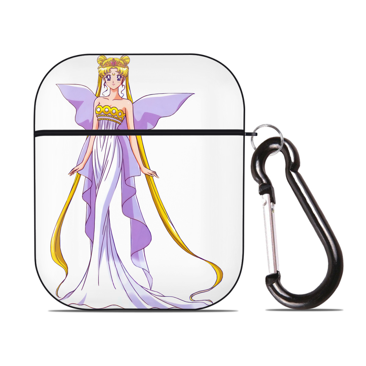 （画像用） 美少女戦士セーラームーン 愛野 美奈子 あいの みなこ Sailor Moon Aino Minako AirPods 第2世代保護ケース ハードシェル ブラック 耐衝撃・防指紋・カラビナ付き