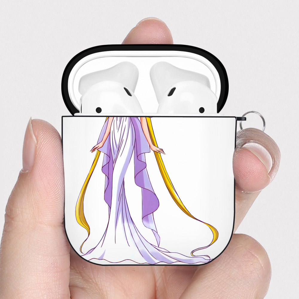 （画像用） 美少女戦士セーラームーン 愛野 美奈子 あいの みなこ Sailor Moon Aino Minako AirPods 第2世代保護ケース ハードシェル ブラック 耐衝撃・防指紋・カラビナ付き