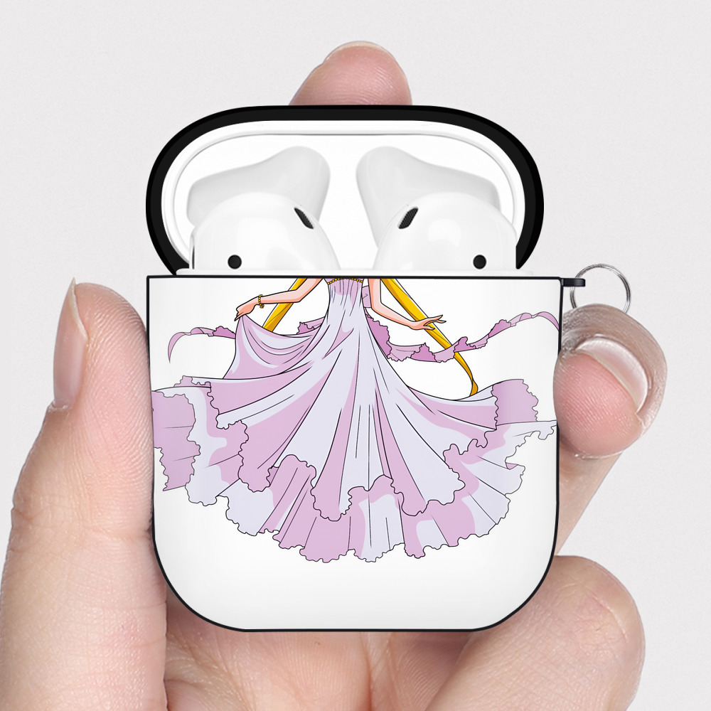 （画像用） 美少女戦士セーラームーン 愛野 美奈子 あいの みなこ Sailor Moon Aino Minako AirPods 第2世代保護ケース ハードシェル ブラック 耐衝撃・防指紋・カラビナ付き