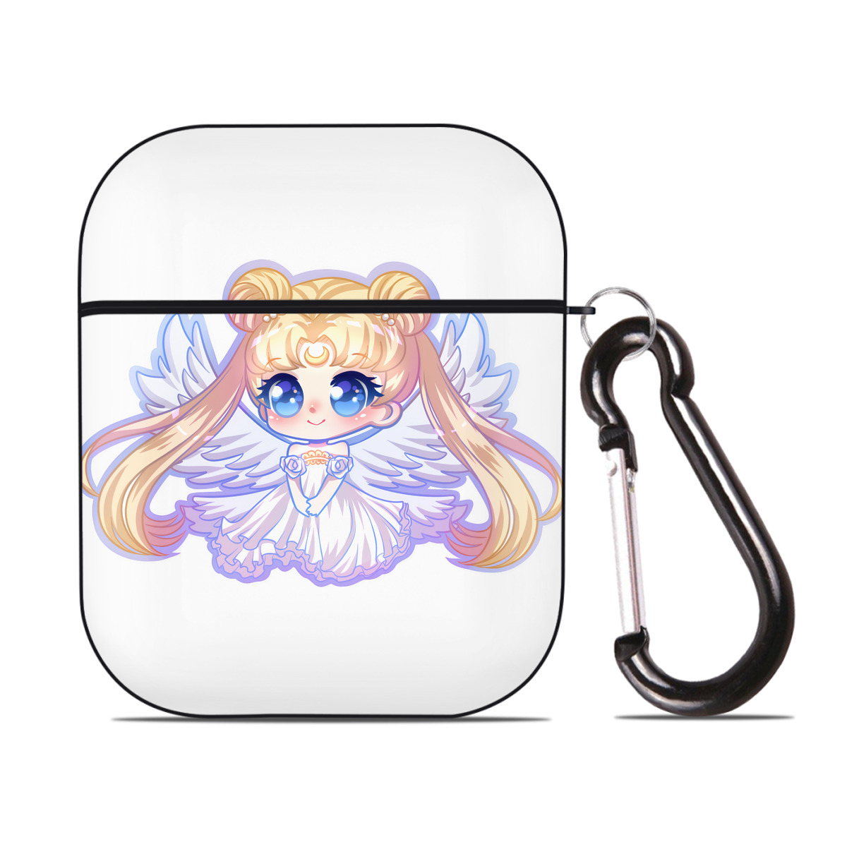 （画像用） 美少女戦士セーラームーン 愛野 美奈子 あいの みなこ Sailor Moon Aino Minako AirPods 第2世代保護ケース ハードシェル ブラック 耐衝撃・防指紋・カラビナ付き
