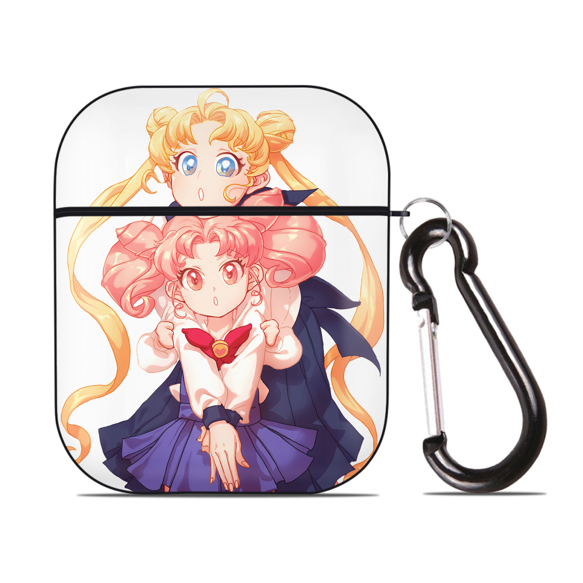 （画像用） 美少女戦士セーラームーン 愛野 美奈子 あいの みなこ Sailor Moon Aino Minako AirPods 第2世代保護ケース ハードシェル ブラック 耐衝撃・防指紋・カラビナ付き