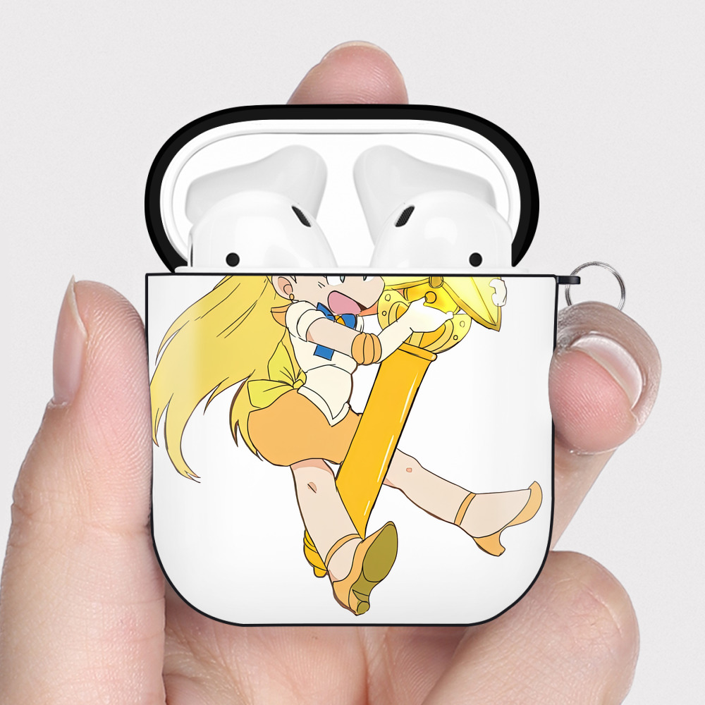 （画像用） 美少女戦士セーラームーン 愛野 美奈子 あいの みなこ Sailor Moon Aino Minako AirPods 第2世代保護ケース ハードシェル ブラック 耐衝撃・防指紋・カラビナ付き