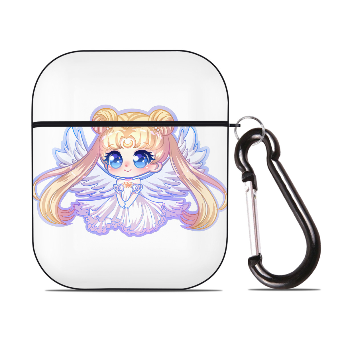 （画像用） 美少女戦士セーラームーン 愛野 美奈子 あいの みなこ Sailor Moon Aino Minako AirPods 第2世代保護ケース ハードシェル ブラック 耐衝撃・防指紋・カラビナ付き