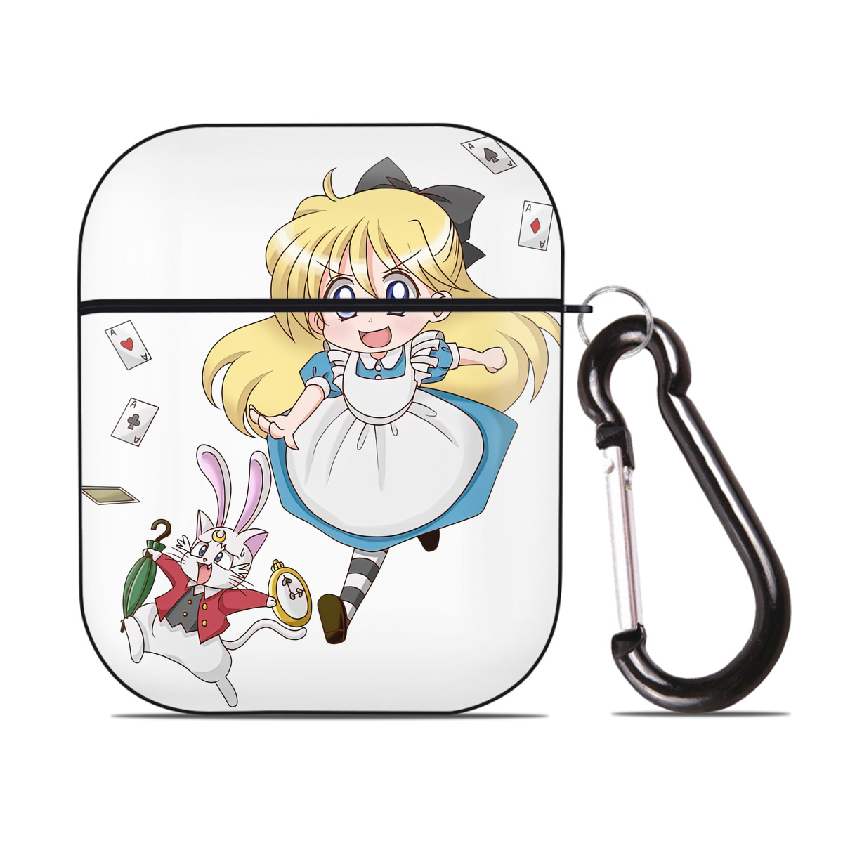 （画像用） 美少女戦士セーラームーン 愛野 美奈子 あいの みなこ Sailor Moon Aino Minako AirPods 第2世代保護ケース ハードシェル ブラック 耐衝撃・防指紋・カラビナ付き