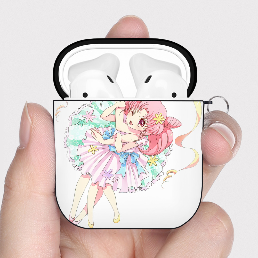 （画像用） 美少女戦士セーラームーン 愛野 美奈子 あいの みなこ Sailor Moon Aino Minako AirPods 第2世代保護ケース ハードシェル ブラック 耐衝撃・防指紋・カラビナ付き