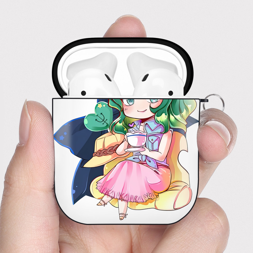 （画像用） 美少女戦士セーラームーン 海王 みちる（かいおう みちる） Sailor Moon Kaiou Michiru AirPods 第2世代保護ケース ハードシェル ブラック 耐衝撃・防指紋・カラビナ付き
