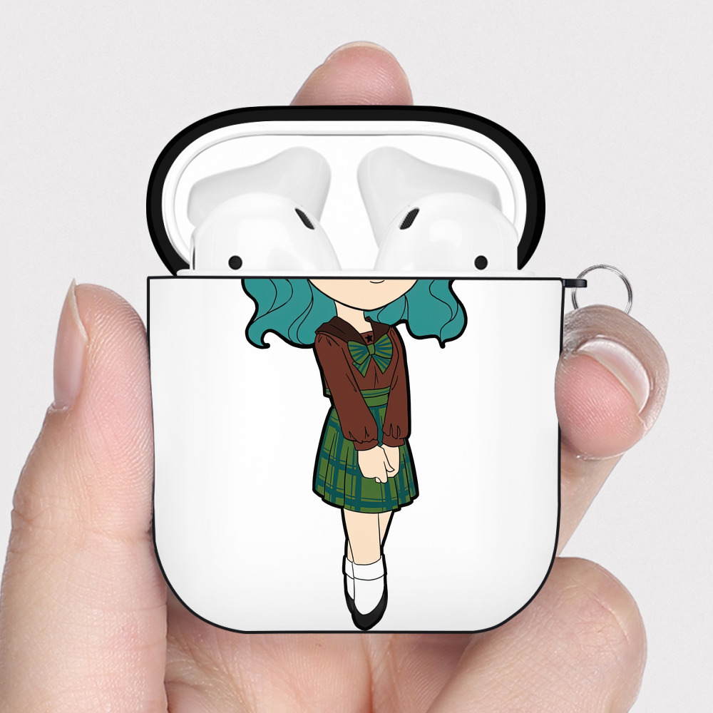 （画像用） 美少女戦士セーラームーン 海王 みちる（かいおう みちる） Sailor Moon Kaiou Michiru AirPods 第2世代保護ケース ハードシェル ブラック 耐衝撃・防指紋・カラビナ付き