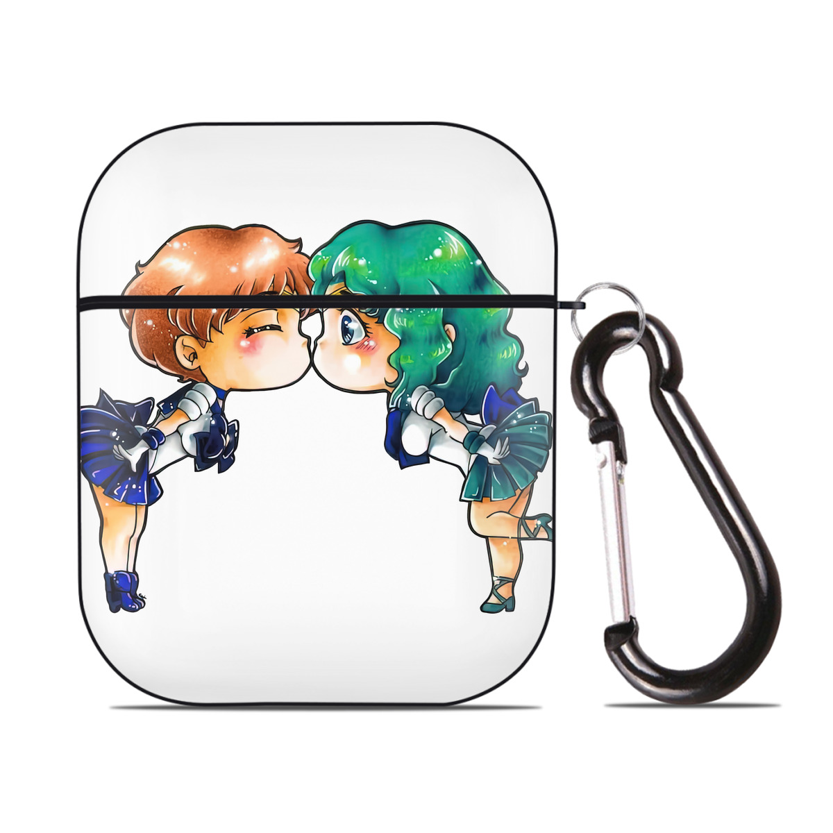 （画像用） 美少女戦士セーラームーン 天王はるか Sailor Moon Tenoh Haruka AirPods 第2世代保護ケース ハードシェル ブラック 耐衝撃・防指紋・カラビナ付き