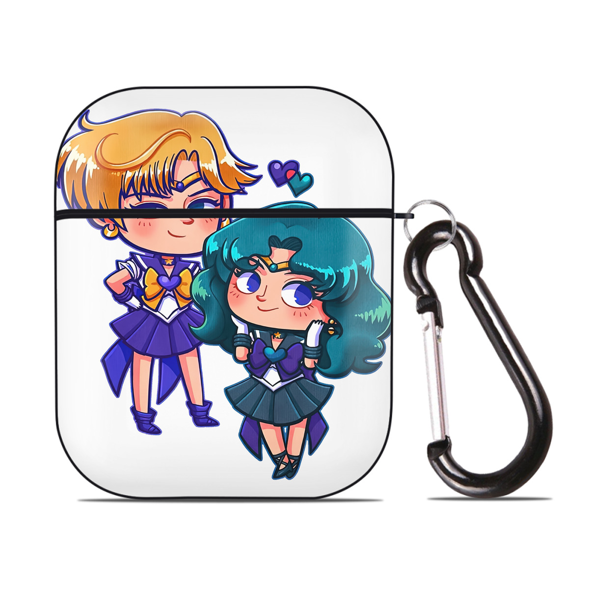 （画像用） 美少女戦士セーラームーン 天王はるか Sailor Moon Tenoh Haruka AirPods 第2世代保護ケース ハードシェル ブラック 耐衝撃・防指紋・カラビナ付き