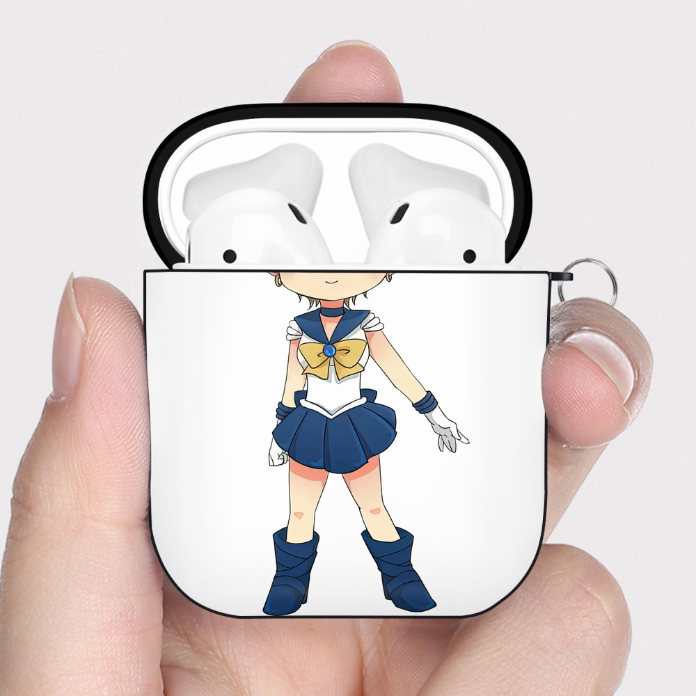 （画像用） 美少女戦士セーラームーン 天王はるか Sailor Moon Tenoh Haruka AirPods 第2世代保護ケース ハードシェル ブラック 耐衝撃・防指紋・カラビナ付き