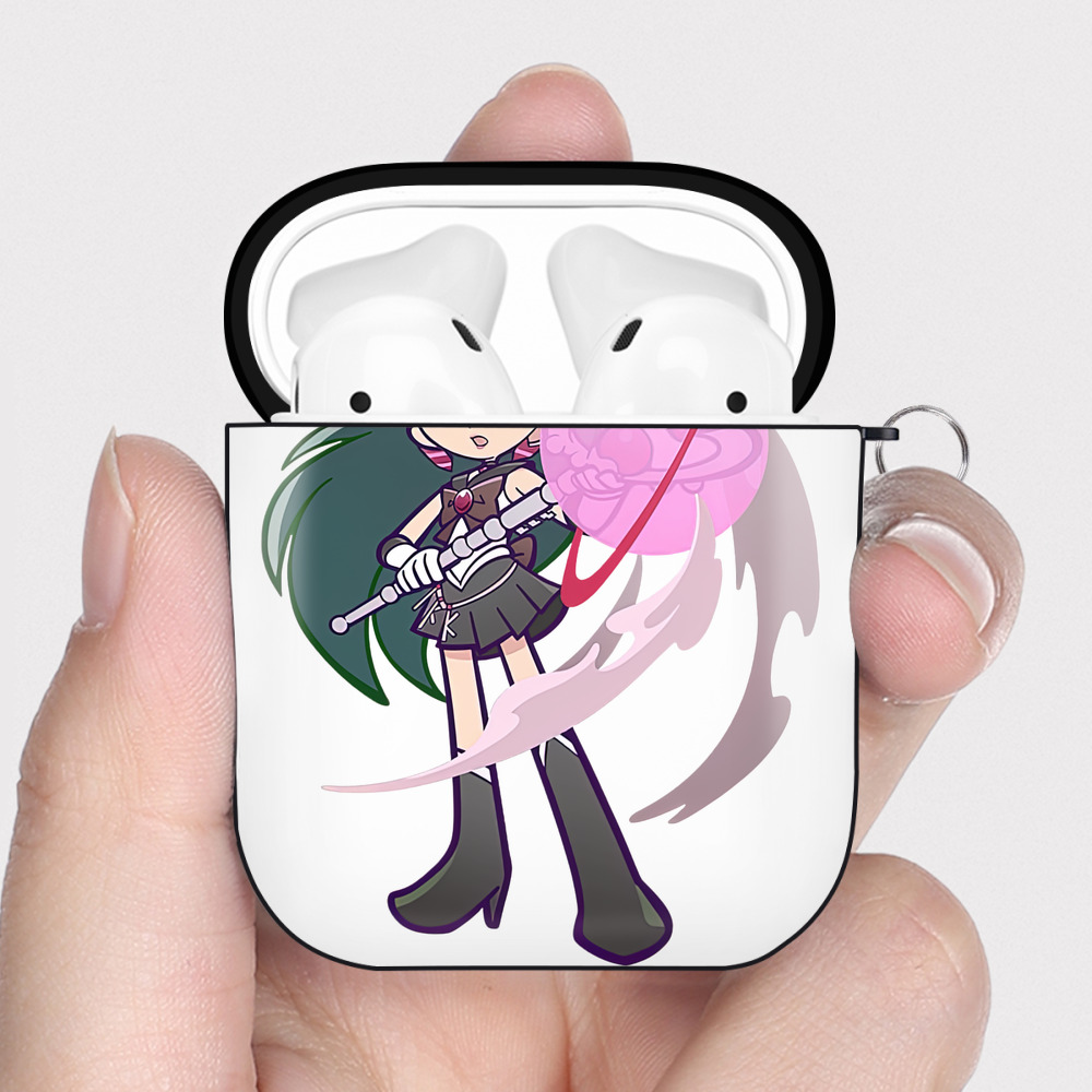 （画像用） 美少女戦士セーラームーン 冥王せつな Sailor Moon Meiou Setsuna AirPods 第2世代保護ケース ハードシェル ブラック 耐衝撃・防指紋・カラビナ付き