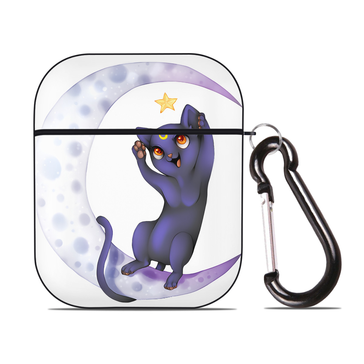 （画像用） 美少女戦士セーラームーン Sailor Moon AirPods 第2世代保護ケース ハードシェル ブラック 耐衝撃・防指紋・カラビナ付き