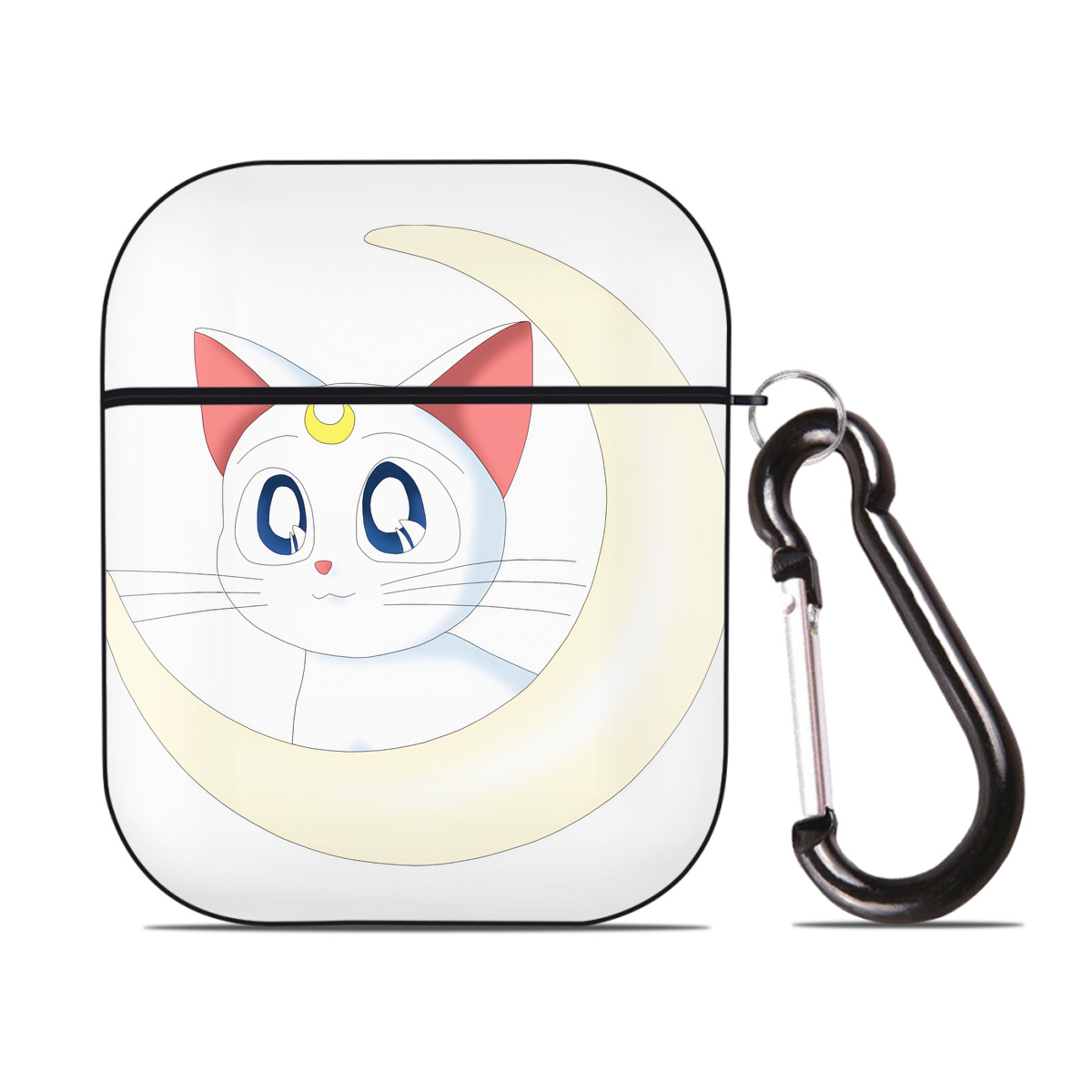 （画像用） 美少女戦士セーラームーン Sailor Moon AirPods 第2世代保護ケース ハードシェル ブラック 耐衝撃・防指紋・カラビナ付き