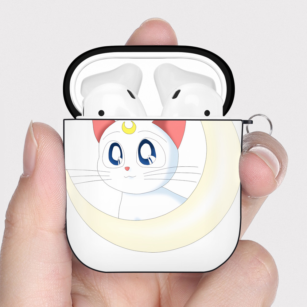 （画像用） 美少女戦士セーラームーン Sailor Moon AirPods 第2世代保護ケース ハードシェル ブラック 耐衝撃・防指紋・カラビナ付き