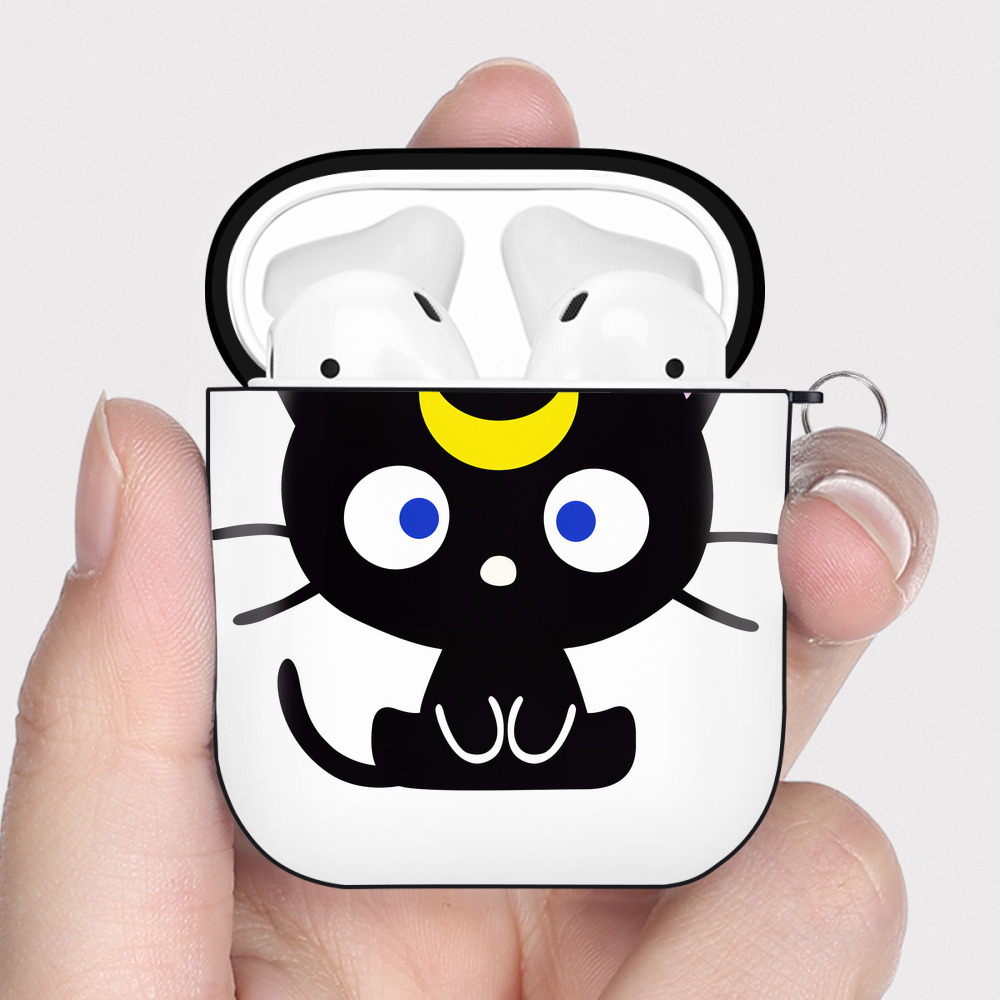（画像用） 美少女戦士セーラームーン Sailor Moon AirPods 第2世代保護ケース ハードシェル ブラック 耐衝撃・防指紋・カラビナ付き