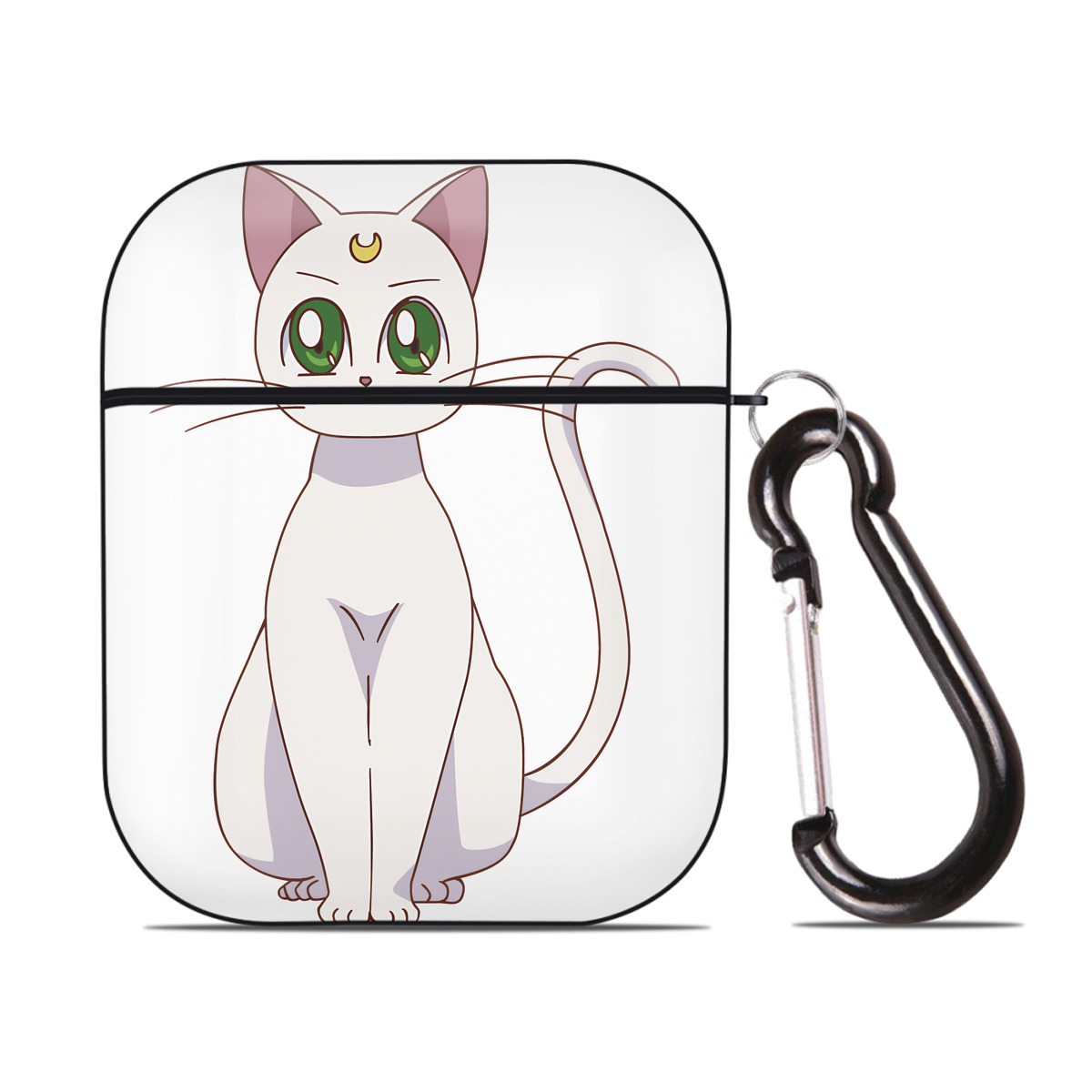 （画像用） 美少女戦士セーラームーン Sailor Moon AirPods 第2世代保護ケース ハードシェル ブラック 耐衝撃・防指紋・カラビナ付き
