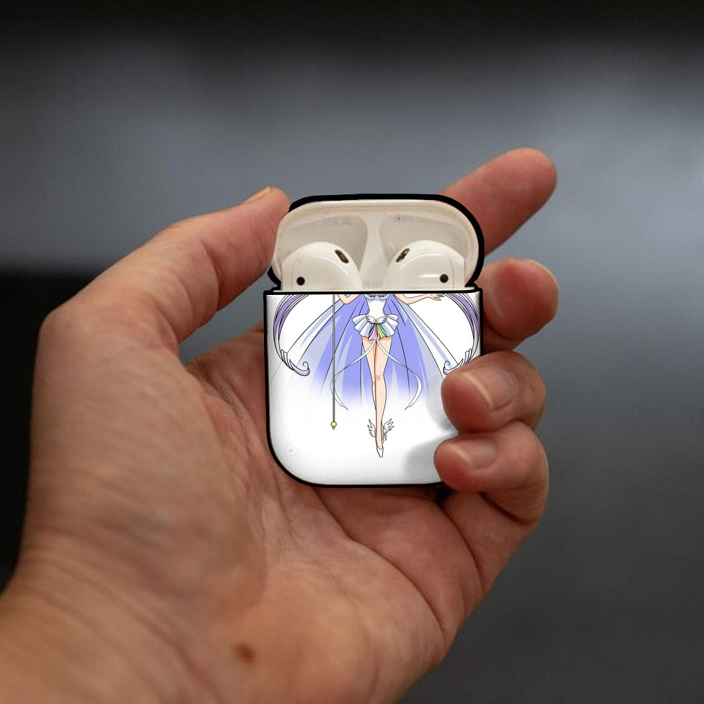 美少女戦士セーラームーン 月野 うさぎ つきの うさぎ Sailor Moon Tsukino Usagi AirPods 第2世代保護ケース ハードシェル ブラック 耐衝撃・防指紋・カラビナ付き