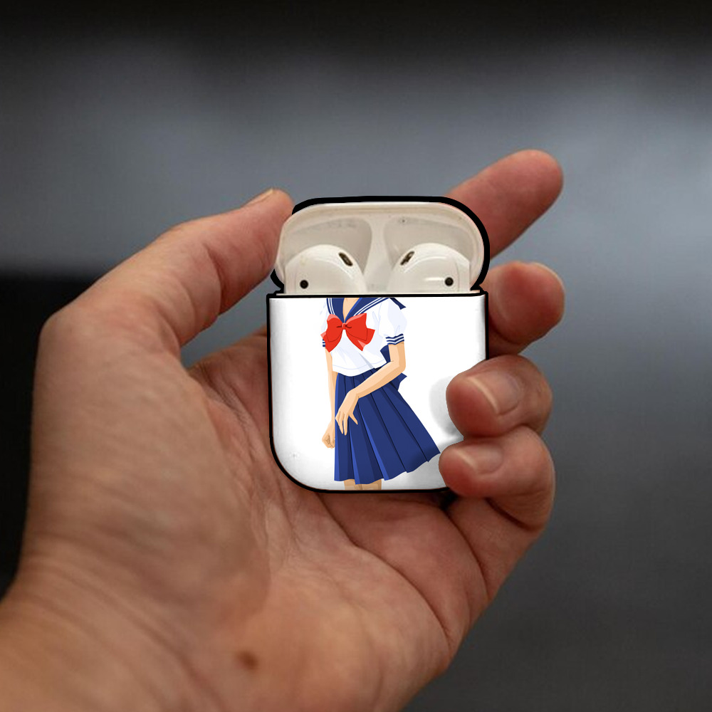 美少女戦士セーラームーン 水野 亜美 みずの あみ Sailor Moon Mizuno Ami AirPods 第2世代保護ケース ハードシェル ブラック 耐衝撃・防指紋・カラビナ付き