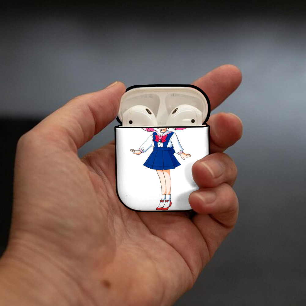美少女戦士セーラームーン ちびうさ Sailor Moon Chibiusa Tsukino Usagi Small Lady Serenity AirPods 第2世代保護ケース ハードシェル ブラック 耐衝撃・防指紋・カラビナ付き