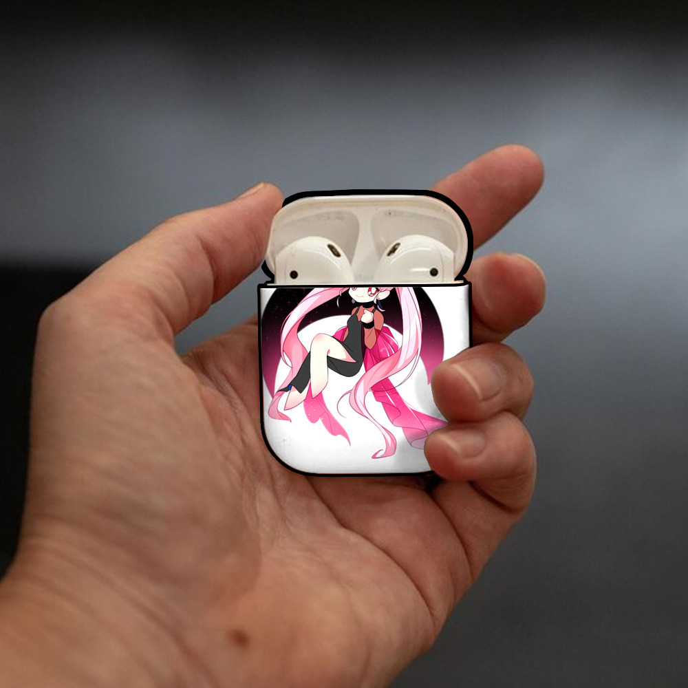美少女戦士セーラームーン ちびうさ Sailor Moon Chibiusa Tsukino Usagi Small Lady Serenity AirPods 第2世代保護ケース ハードシェル ブラック 耐衝撃・防指紋・カラビナ付き