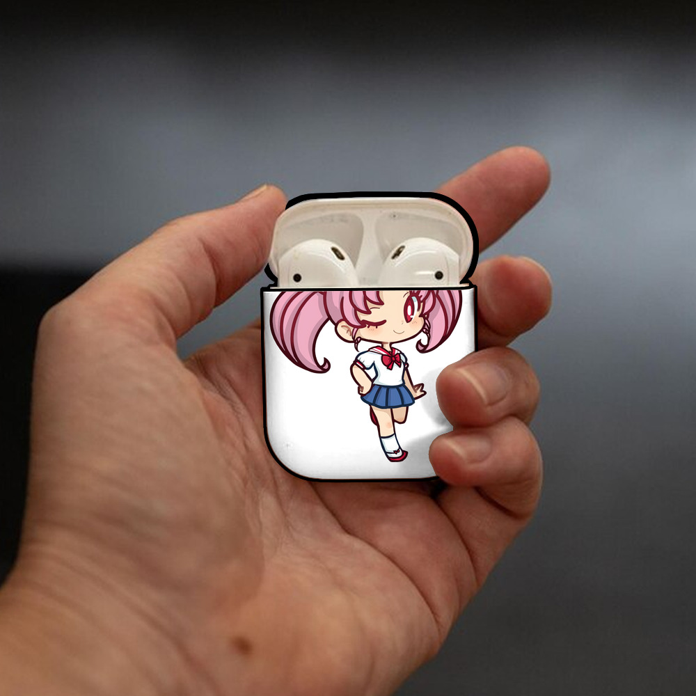 美少女戦士セーラームーン ちびうさ Sailor Moon Chibiusa Tsukino Usagi Small Lady Serenity AirPods 第2世代保護ケース ハードシェル ブラック 耐衝撃・防指紋・カラビナ付き