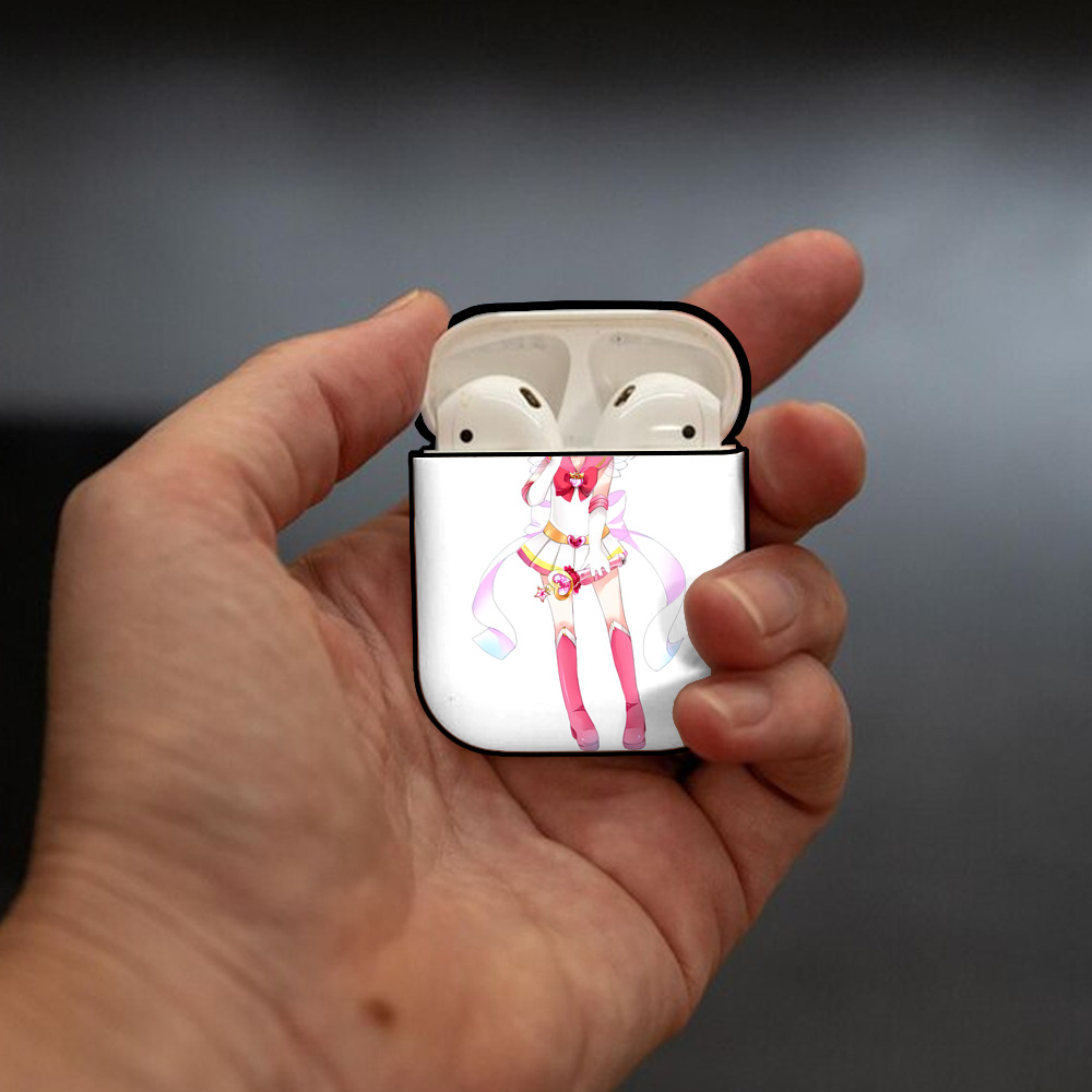 美少女戦士セーラームーン ちびうさ Sailor Moon Chibiusa Tsukino Usagi Small Lady Serenity AirPods 第2世代保護ケース ハードシェル ブラック 耐衝撃・防指紋・カラビナ付き
