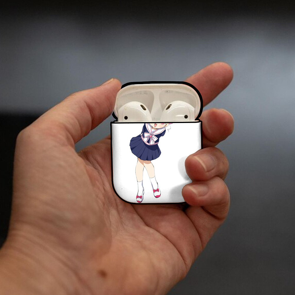美少女戦士セーラームーン ちびうさ Sailor Moon Chibiusa Tsukino Usagi Small Lady Serenity AirPods 第2世代保護ケース ハードシェル ブラック 耐衝撃・防指紋・カラビナ付き