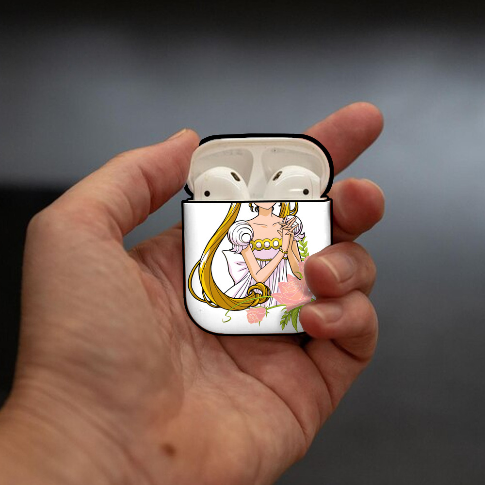 美少女戦士セーラームーン 愛野 美奈子 あいの みなこ Sailor Moon Aino Minako AirPods 第2世代保護ケース ハードシェル ブラック 耐衝撃・防指紋・カラビナ付き
