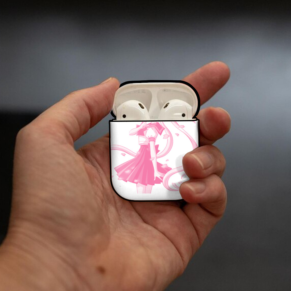 美少女戦士セーラームーン 愛野 美奈子 あいの みなこ Sailor Moon Aino Minako AirPods 第2世代保護ケース ハードシェル ブラック 耐衝撃・防指紋・カラビナ付き
