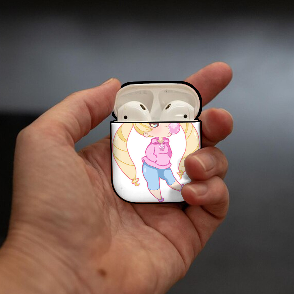 美少女戦士セーラームーン 愛野 美奈子 あいの みなこ Sailor Moon Aino Minako AirPods 第2世代保護ケース ハードシェル ブラック 耐衝撃・防指紋・カラビナ付き