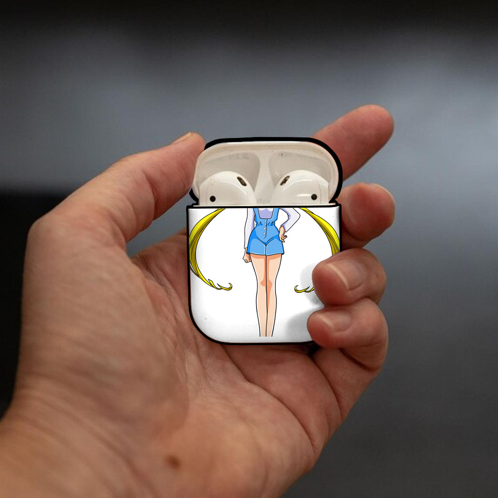 美少女戦士セーラームーン 愛野 美奈子 あいの みなこ Sailor Moon Aino Minako AirPods 第2世代保護ケース ハードシェル ブラック 耐衝撃・防指紋・カラビナ付き