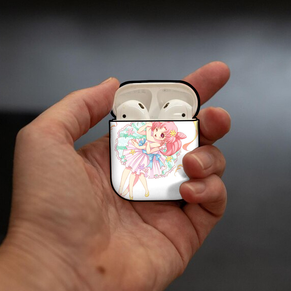 美少女戦士セーラームーン 愛野 美奈子 あいの みなこ Sailor Moon Aino Minako AirPods 第2世代保護ケース ハードシェル ブラック 耐衝撃・防指紋・カラビナ付き
