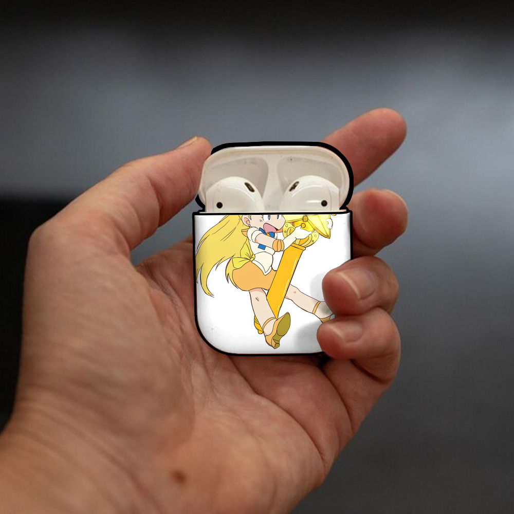 美少女戦士セーラームーン 愛野 美奈子 あいの みなこ Sailor Moon Aino Minako AirPods 第2世代保護ケース ハードシェル ブラック 耐衝撃・防指紋・カラビナ付き