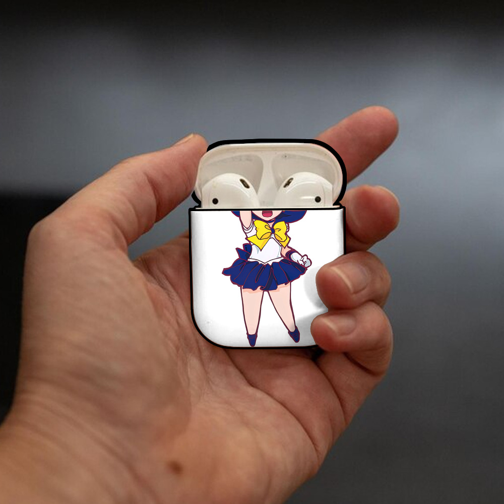 美少女戦士セーラームーン 天王はるか Sailor Moon Tenoh Haruka AirPods 第2世代保護ケース ハードシェル ブラック 耐衝撃・防指紋・カラビナ付き