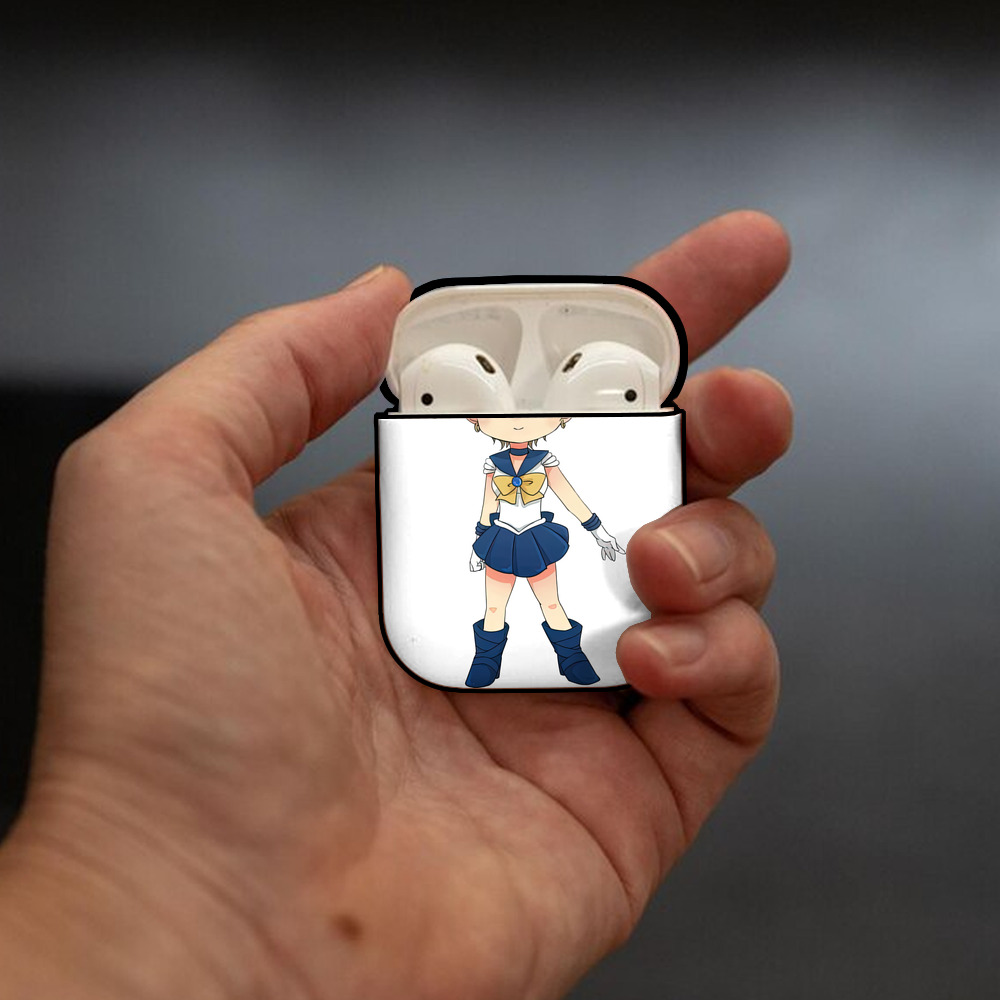 美少女戦士セーラームーン 天王はるか Sailor Moon Tenoh Haruka AirPods 第2世代保護ケース ハードシェル ブラック 耐衝撃・防指紋・カラビナ付き