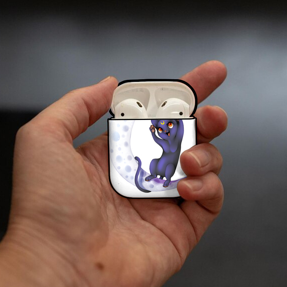 美少女戦士セーラームーン Sailor Moon AirPods 第2世代保護ケース ハードシェル ブラック 耐衝撃・防指紋・カラビナ付き