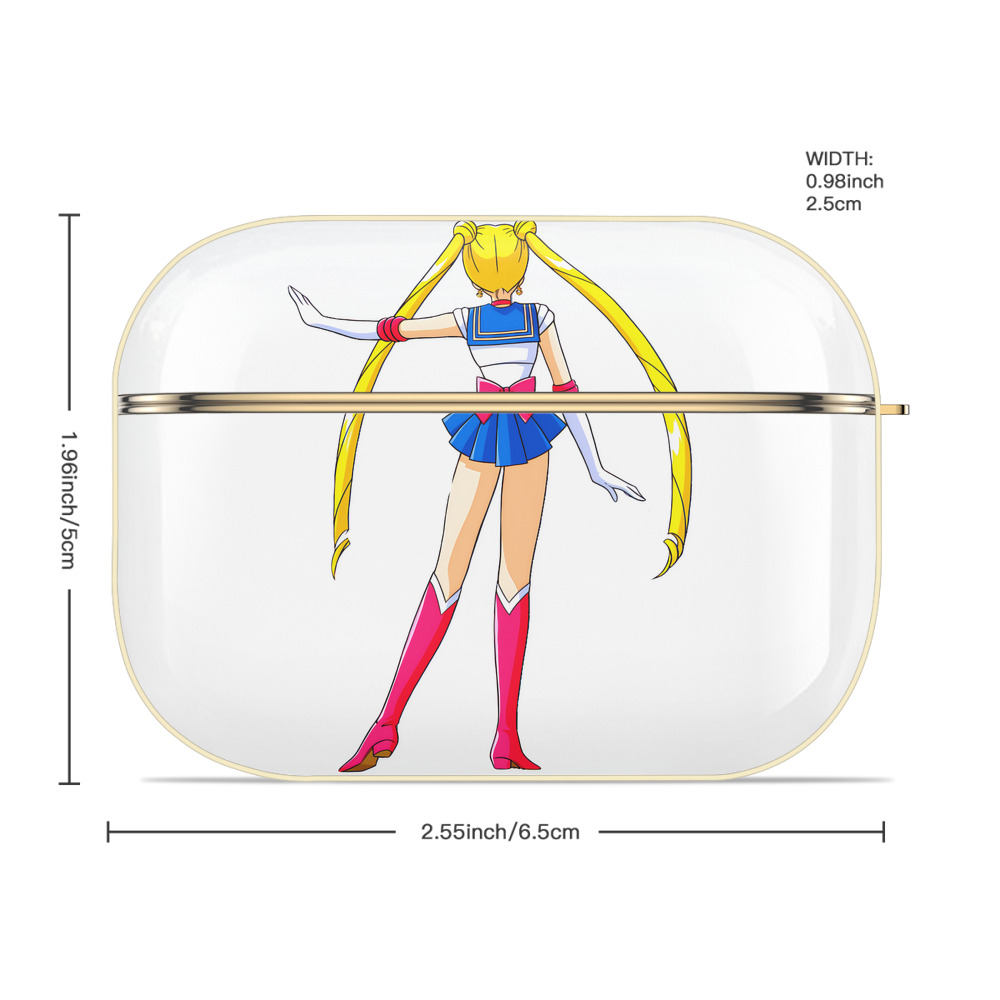 美少女戦士セーラームーン 月野 うさぎ つきの うさぎ Sailor Moon Tsukino Usagi 【AirPods Pro用】ハードシェル保護ケース｜耐衝撃・防指紋・カラビナ付き商品仕様