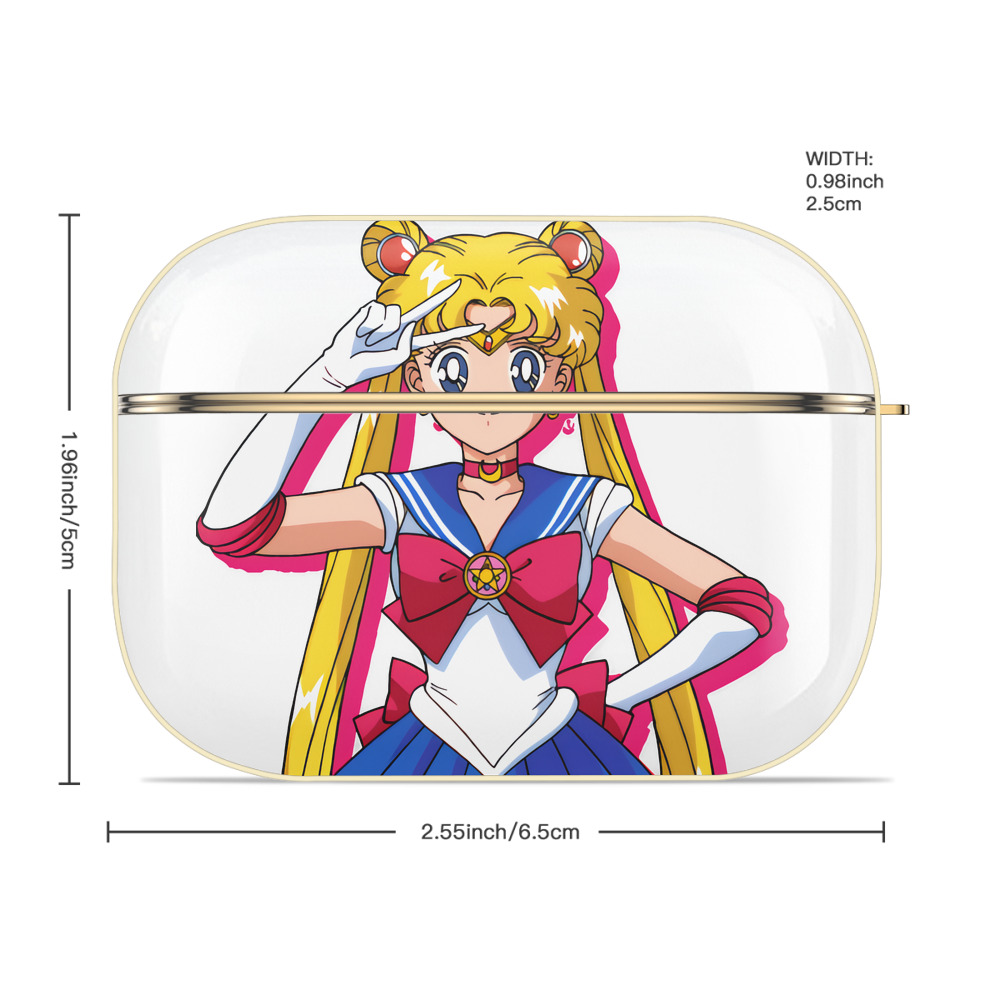 美少女戦士セーラームーン 月野 うさぎ つきの うさぎ Sailor Moon Tsukino Usagi 【AirPods Pro用】ハードシェル保護ケース｜耐衝撃・防指紋・カラビナ付き商品仕様
