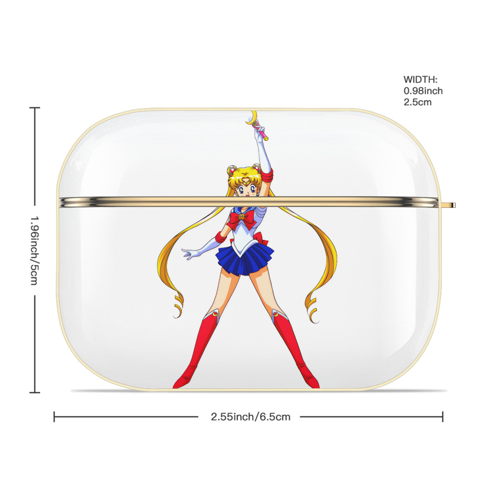 美少女戦士セーラームーン 月野 うさぎ つきの うさぎ Sailor Moon Tsukino Usagi 【AirPods Pro用】ハードシェル保護ケース｜耐衝撃・防指紋・カラビナ付き商品仕様