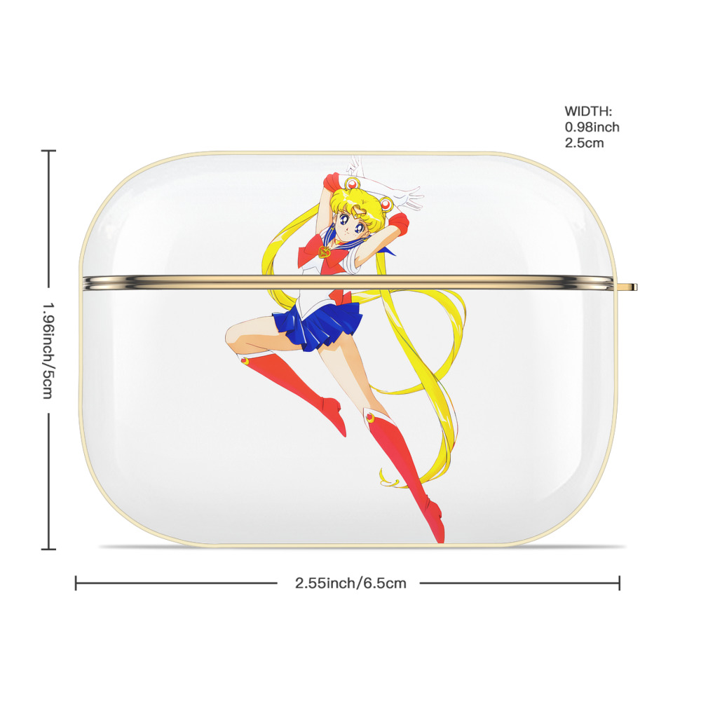 美少女戦士セーラームーン 月野 うさぎ つきの うさぎ Sailor Moon Tsukino Usagi 【AirPods Pro用】ハードシェル保護ケース｜耐衝撃・防指紋・カラビナ付き商品仕様
