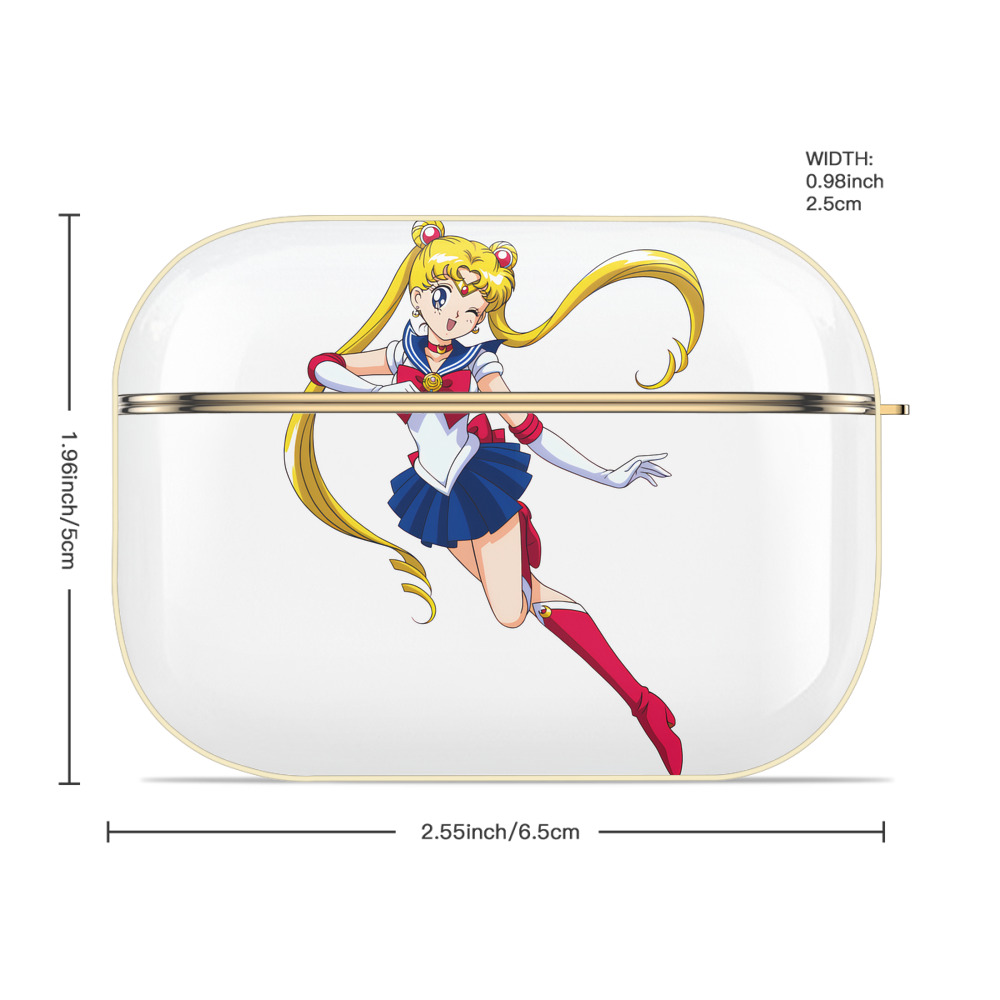 美少女戦士セーラームーン 月野 うさぎ つきの うさぎ Sailor Moon Tsukino Usagi 【AirPods Pro用】ハードシェル保護ケース｜耐衝撃・防指紋・カラビナ付き商品仕様